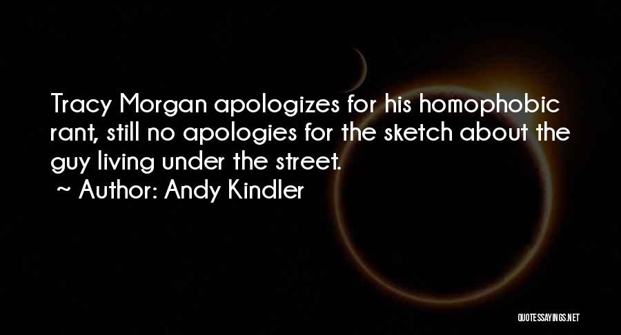 Andy Kindler Quotes: Tracy Morgan Apologizes For His Homophobic Rant, Still No Apologies For The Sketch About The Guy Living Under The Street.