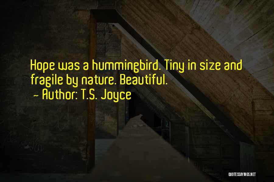 T.S. Joyce Quotes: Hope Was A Hummingbird. Tiny In Size And Fragile By Nature. Beautiful.