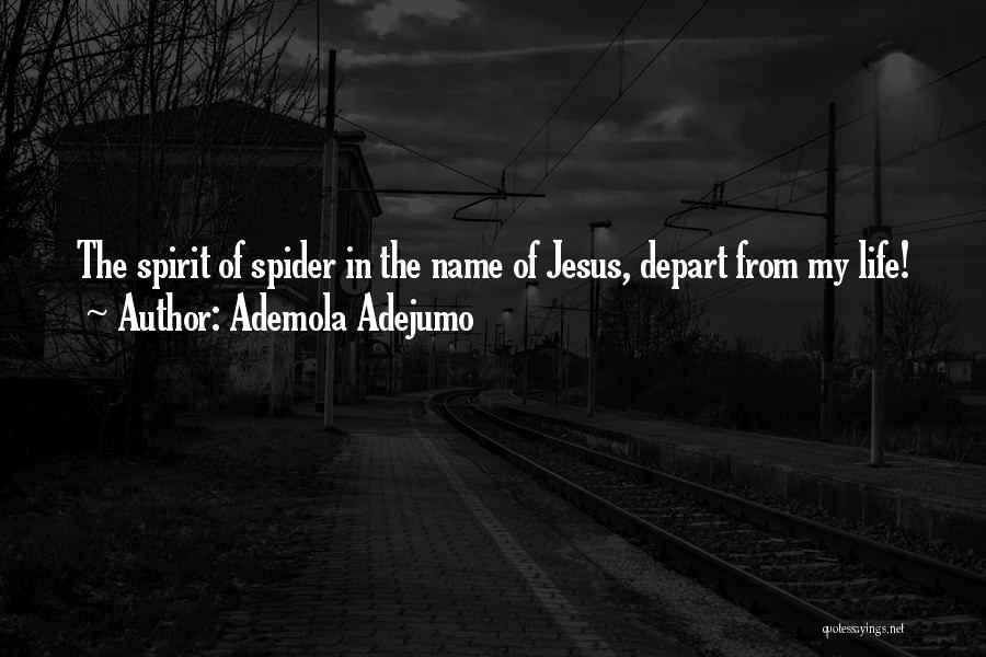 Ademola Adejumo Quotes: The Spirit Of Spider In The Name Of Jesus, Depart From My Life!