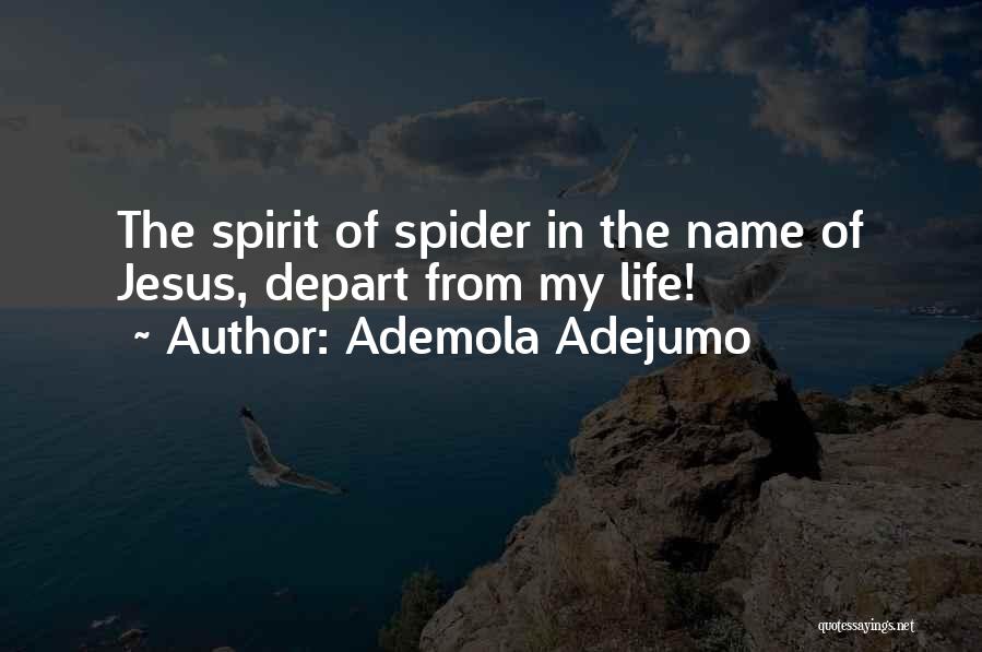 Ademola Adejumo Quotes: The Spirit Of Spider In The Name Of Jesus, Depart From My Life!