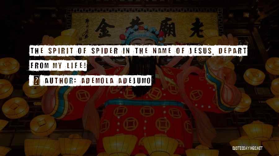 Ademola Adejumo Quotes: The Spirit Of Spider In The Name Of Jesus, Depart From My Life!