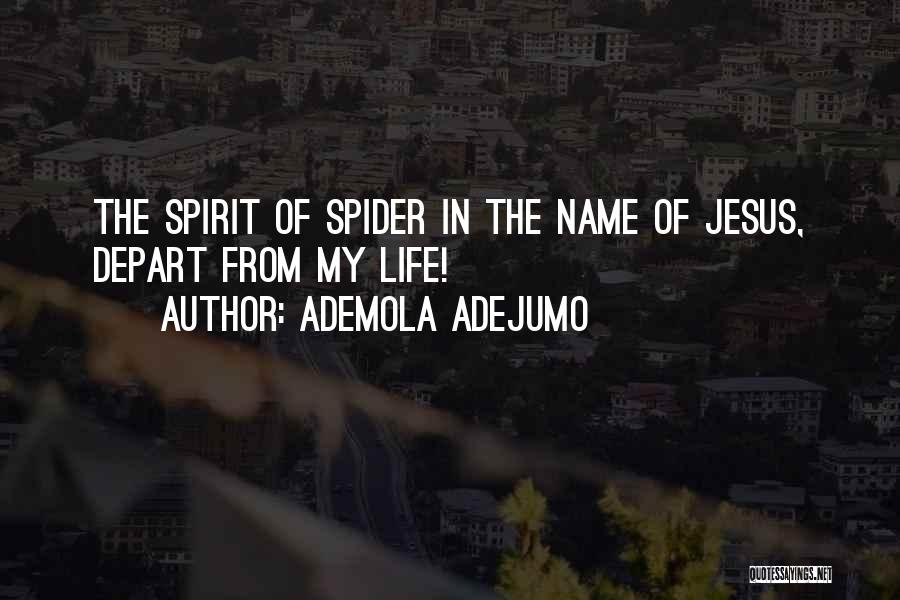 Ademola Adejumo Quotes: The Spirit Of Spider In The Name Of Jesus, Depart From My Life!