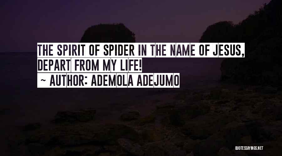 Ademola Adejumo Quotes: The Spirit Of Spider In The Name Of Jesus, Depart From My Life!