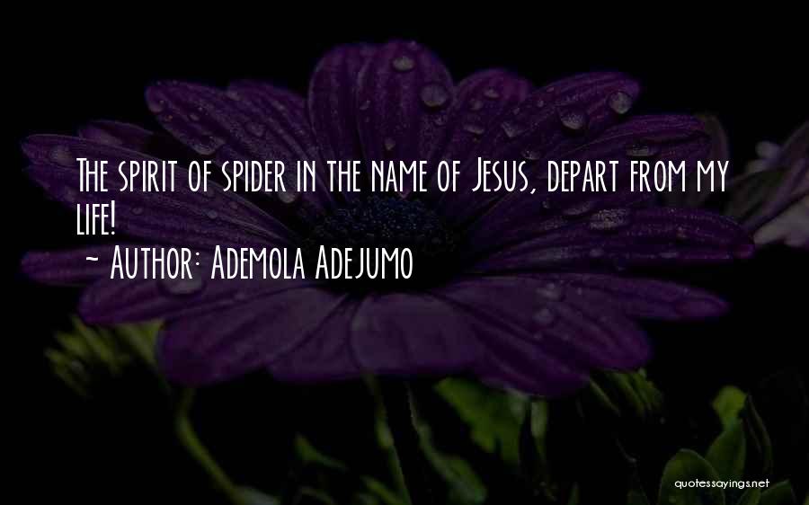Ademola Adejumo Quotes: The Spirit Of Spider In The Name Of Jesus, Depart From My Life!