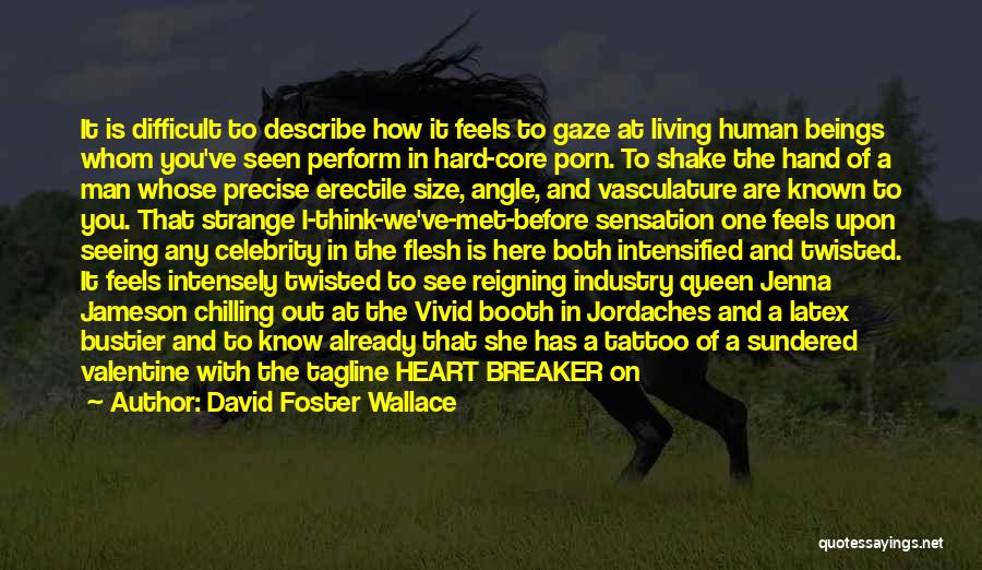 David Foster Wallace Quotes: It Is Difficult To Describe How It Feels To Gaze At Living Human Beings Whom You've Seen Perform In Hard-core