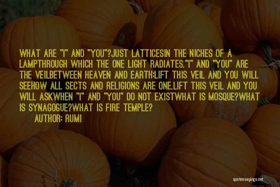 Rumi Quotes: What Are I And You?just Latticesin The Niches Of A Lampthrough Which The One Light Radiates.i And You Are The