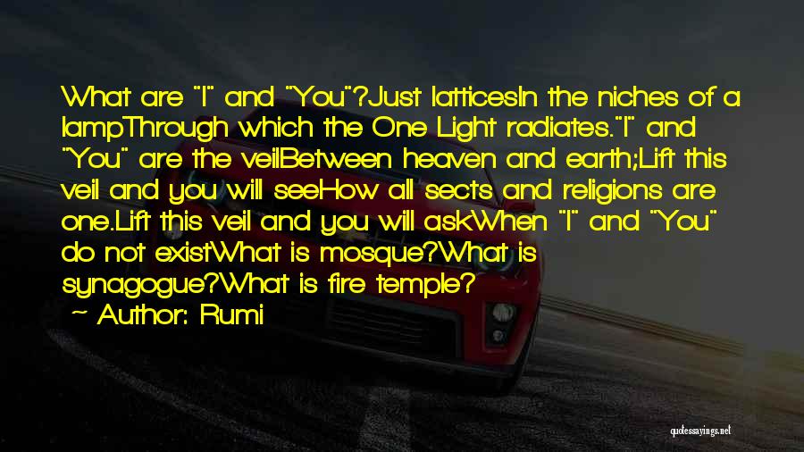 Rumi Quotes: What Are I And You?just Latticesin The Niches Of A Lampthrough Which The One Light Radiates.i And You Are The