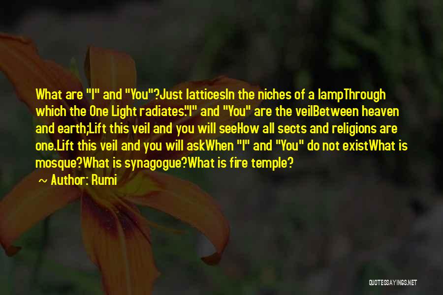 Rumi Quotes: What Are I And You?just Latticesin The Niches Of A Lampthrough Which The One Light Radiates.i And You Are The
