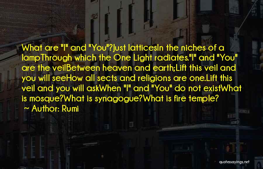Rumi Quotes: What Are I And You?just Latticesin The Niches Of A Lampthrough Which The One Light Radiates.i And You Are The
