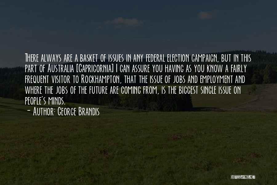 George Brandis Quotes: There Always Are A Basket Of Issues In Any Federal Election Campaign, But In This Part Of Australia [capricornia] I