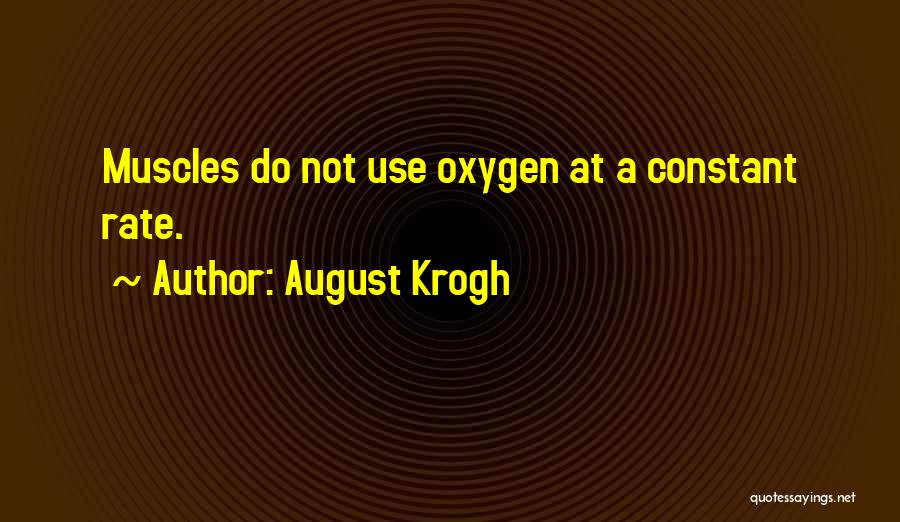 August Krogh Quotes: Muscles Do Not Use Oxygen At A Constant Rate.