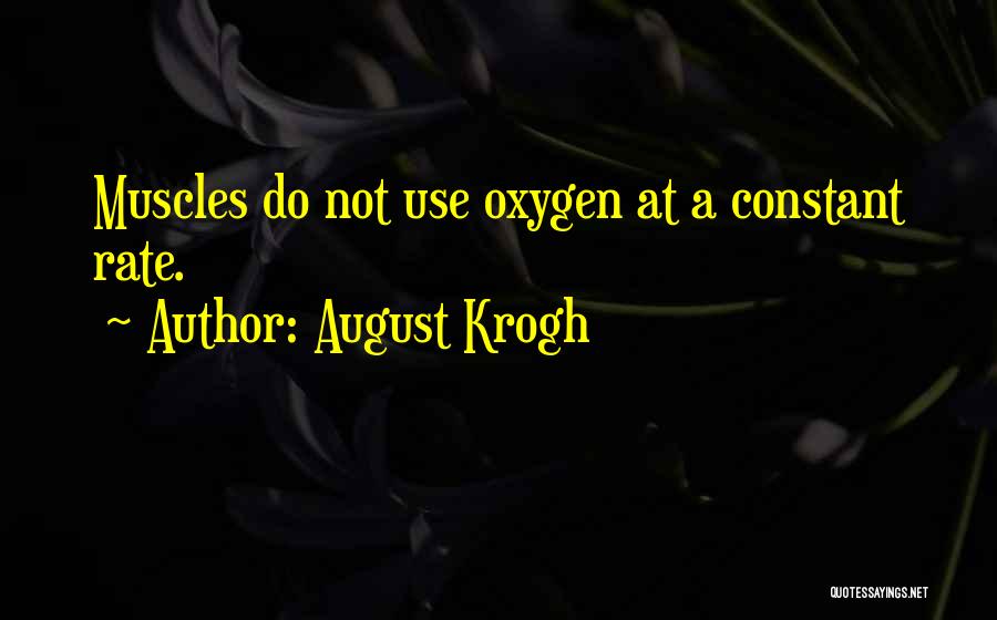 August Krogh Quotes: Muscles Do Not Use Oxygen At A Constant Rate.