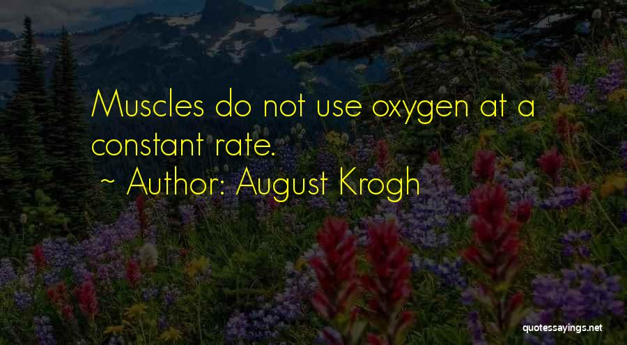 August Krogh Quotes: Muscles Do Not Use Oxygen At A Constant Rate.