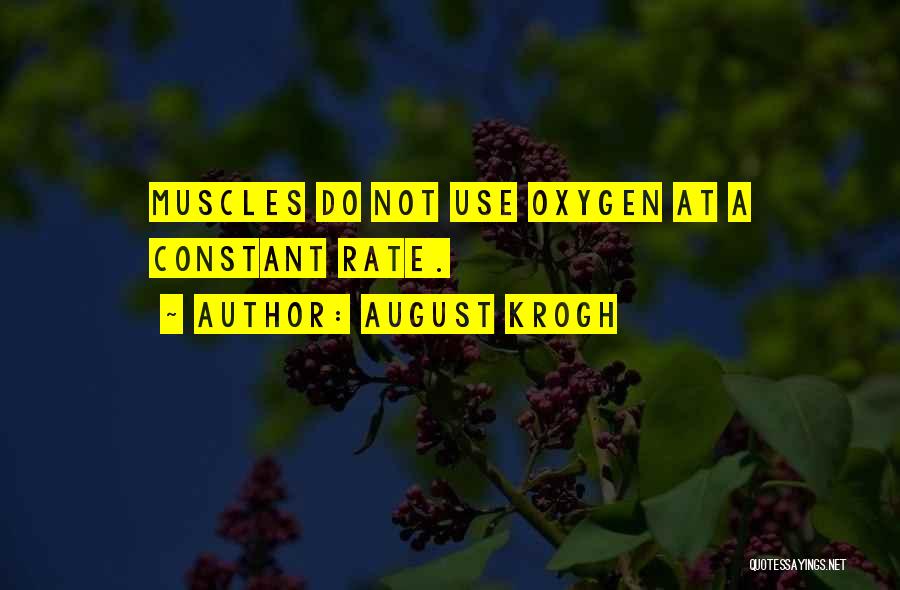 August Krogh Quotes: Muscles Do Not Use Oxygen At A Constant Rate.