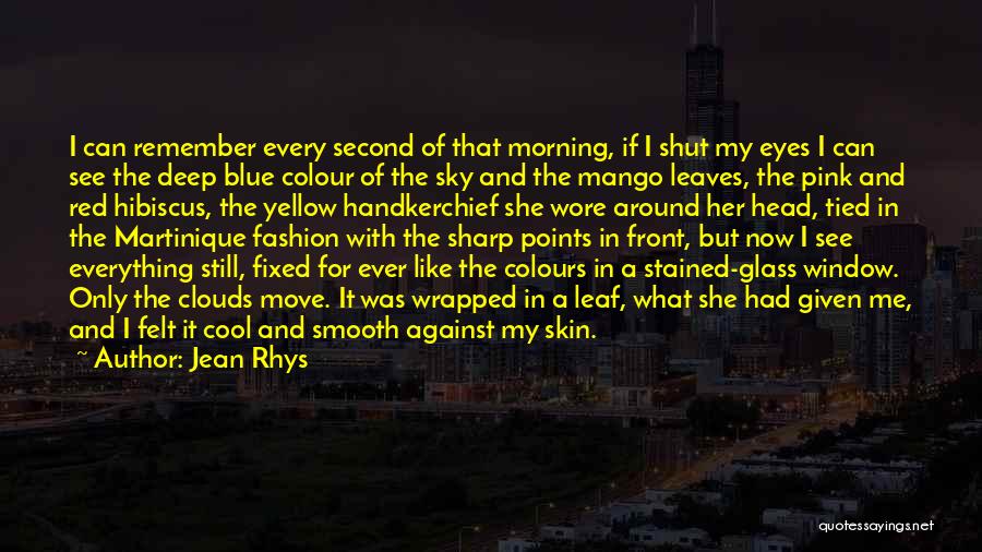 Jean Rhys Quotes: I Can Remember Every Second Of That Morning, If I Shut My Eyes I Can See The Deep Blue Colour