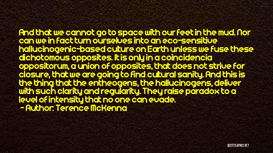 Terence McKenna Quotes: And That We Cannot Go To Space With Our Feet In The Mud. Nor Can We In Fact Turn Ourselves