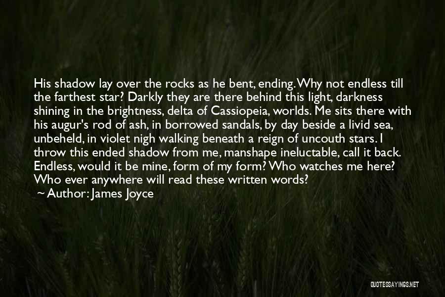 James Joyce Quotes: His Shadow Lay Over The Rocks As He Bent, Ending. Why Not Endless Till The Farthest Star? Darkly They Are