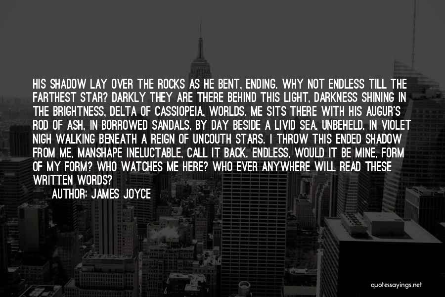 James Joyce Quotes: His Shadow Lay Over The Rocks As He Bent, Ending. Why Not Endless Till The Farthest Star? Darkly They Are