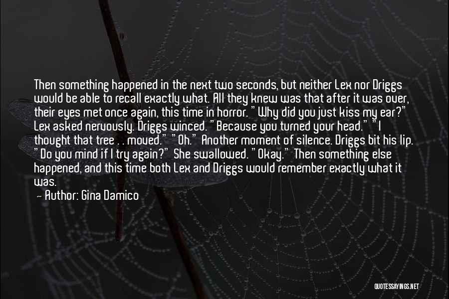 Gina Damico Quotes: Then Something Happened In The Next Two Seconds, But Neither Lex Nor Driggs Would Be Able To Recall Exactly What.