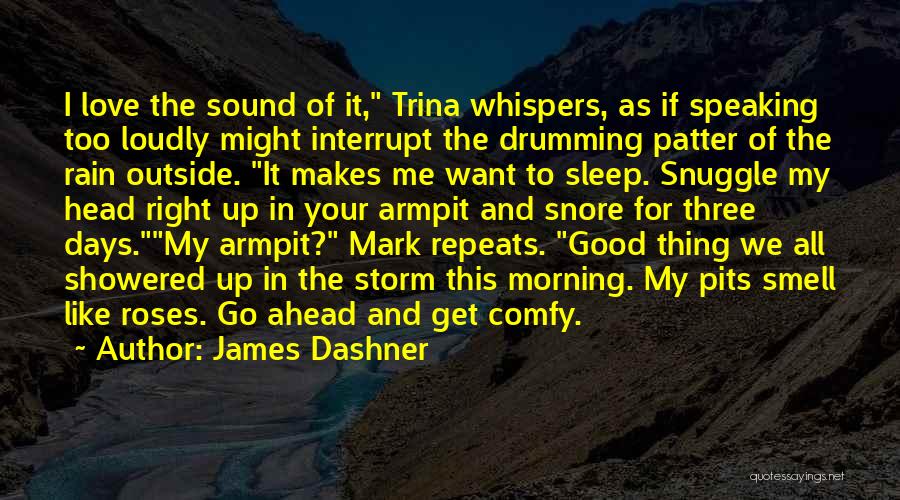 James Dashner Quotes: I Love The Sound Of It, Trina Whispers, As If Speaking Too Loudly Might Interrupt The Drumming Patter Of The