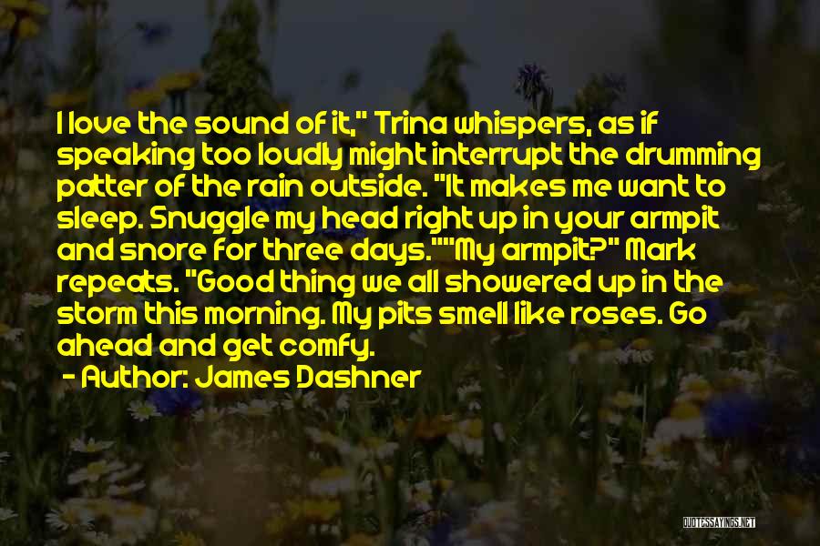 James Dashner Quotes: I Love The Sound Of It, Trina Whispers, As If Speaking Too Loudly Might Interrupt The Drumming Patter Of The