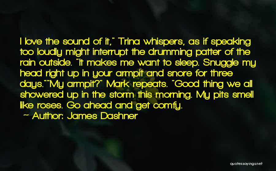 James Dashner Quotes: I Love The Sound Of It, Trina Whispers, As If Speaking Too Loudly Might Interrupt The Drumming Patter Of The