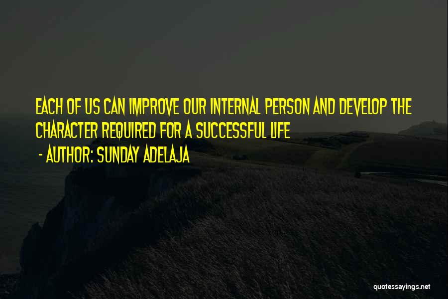 Sunday Adelaja Quotes: Each Of Us Can Improve Our Internal Person And Develop The Character Required For A Successful Life