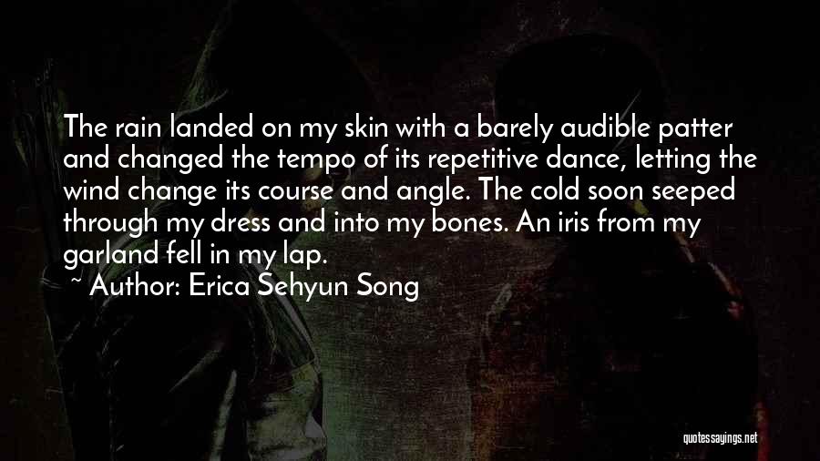 Erica Sehyun Song Quotes: The Rain Landed On My Skin With A Barely Audible Patter And Changed The Tempo Of Its Repetitive Dance, Letting