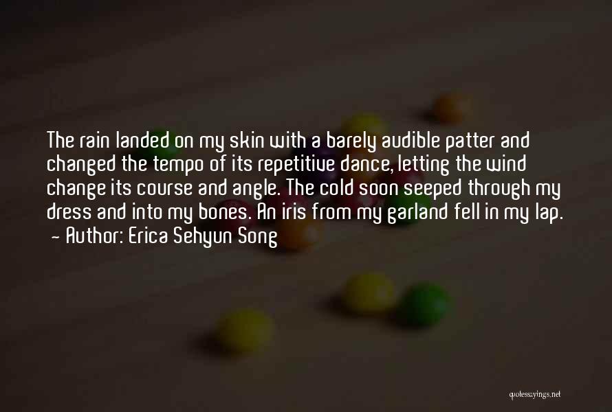 Erica Sehyun Song Quotes: The Rain Landed On My Skin With A Barely Audible Patter And Changed The Tempo Of Its Repetitive Dance, Letting