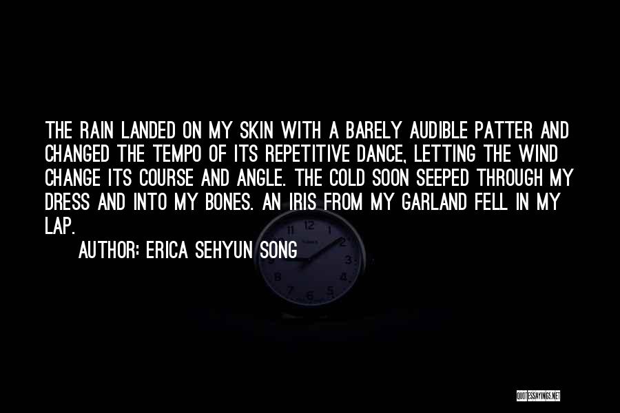 Erica Sehyun Song Quotes: The Rain Landed On My Skin With A Barely Audible Patter And Changed The Tempo Of Its Repetitive Dance, Letting