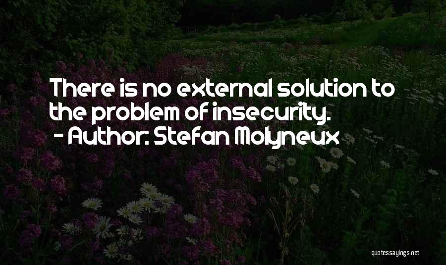 Stefan Molyneux Quotes: There Is No External Solution To The Problem Of Insecurity.