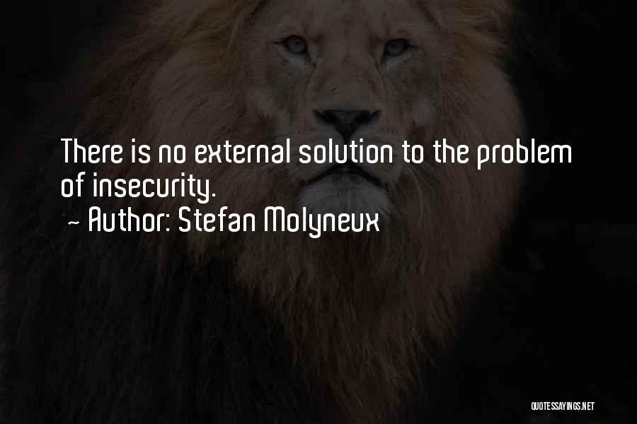 Stefan Molyneux Quotes: There Is No External Solution To The Problem Of Insecurity.