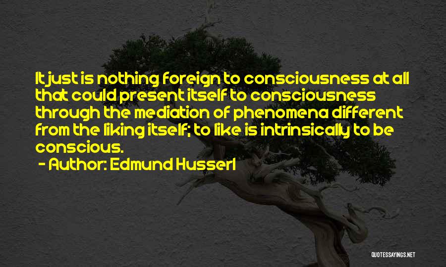 Edmund Husserl Quotes: It Just Is Nothing Foreign To Consciousness At All That Could Present Itself To Consciousness Through The Mediation Of Phenomena