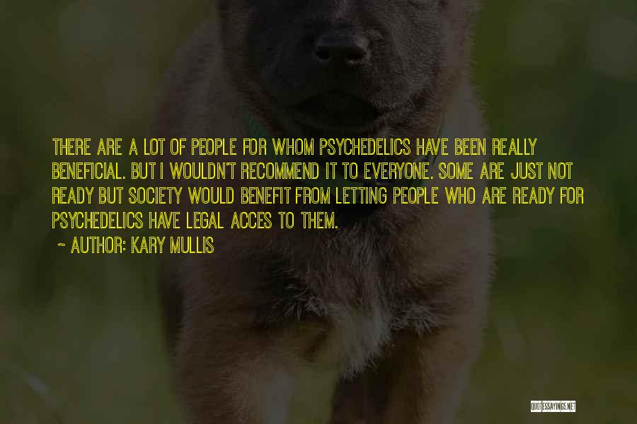 Kary Mullis Quotes: There Are A Lot Of People For Whom Psychedelics Have Been Really Beneficial. But I Wouldn't Recommend It To Everyone.