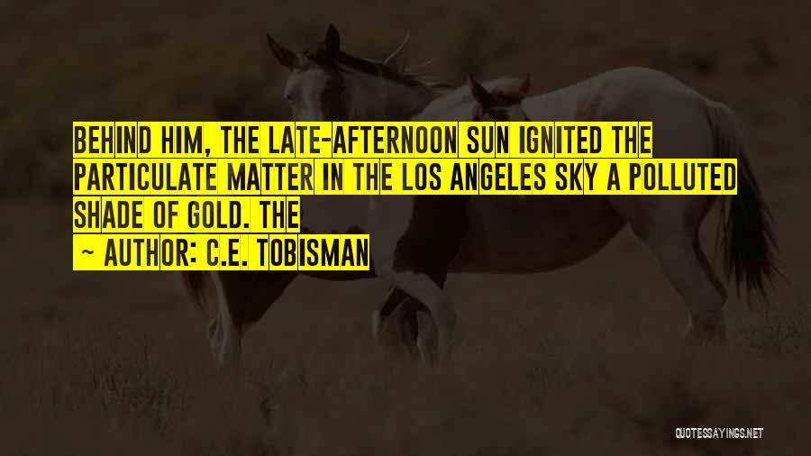 C.E. Tobisman Quotes: Behind Him, The Late-afternoon Sun Ignited The Particulate Matter In The Los Angeles Sky A Polluted Shade Of Gold. The