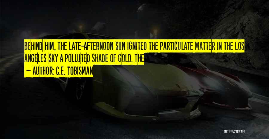 C.E. Tobisman Quotes: Behind Him, The Late-afternoon Sun Ignited The Particulate Matter In The Los Angeles Sky A Polluted Shade Of Gold. The