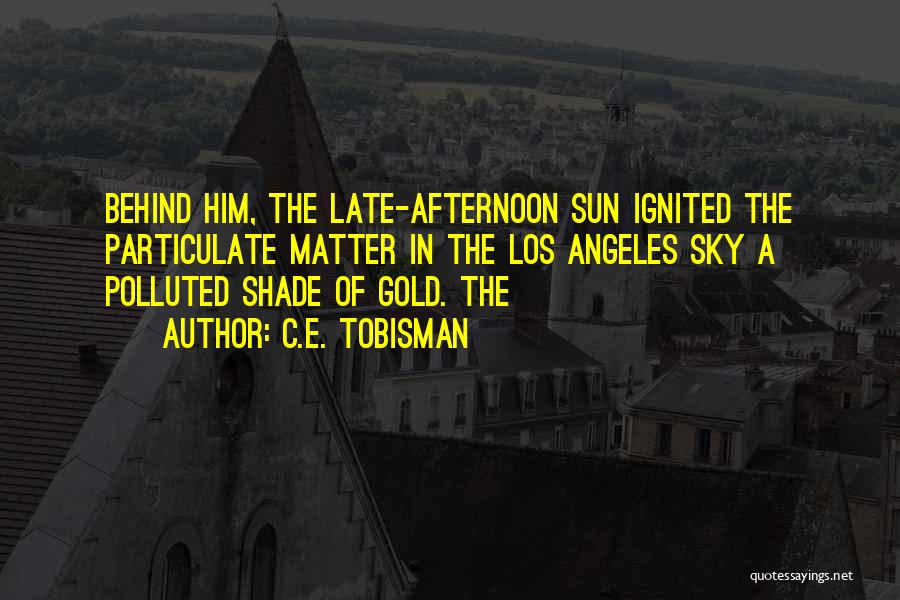 C.E. Tobisman Quotes: Behind Him, The Late-afternoon Sun Ignited The Particulate Matter In The Los Angeles Sky A Polluted Shade Of Gold. The