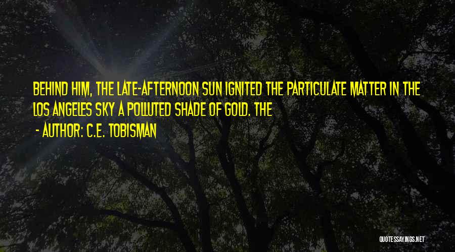 C.E. Tobisman Quotes: Behind Him, The Late-afternoon Sun Ignited The Particulate Matter In The Los Angeles Sky A Polluted Shade Of Gold. The