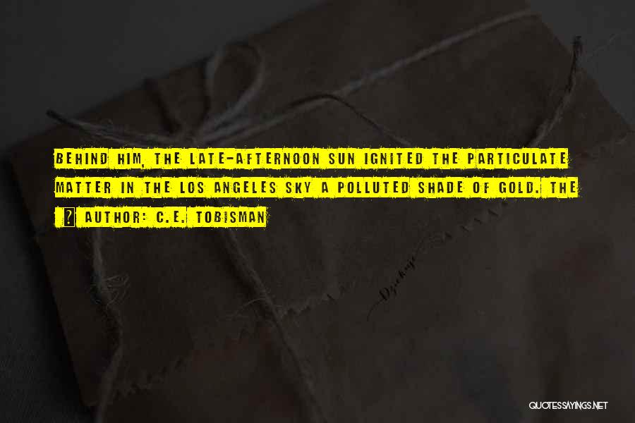 C.E. Tobisman Quotes: Behind Him, The Late-afternoon Sun Ignited The Particulate Matter In The Los Angeles Sky A Polluted Shade Of Gold. The