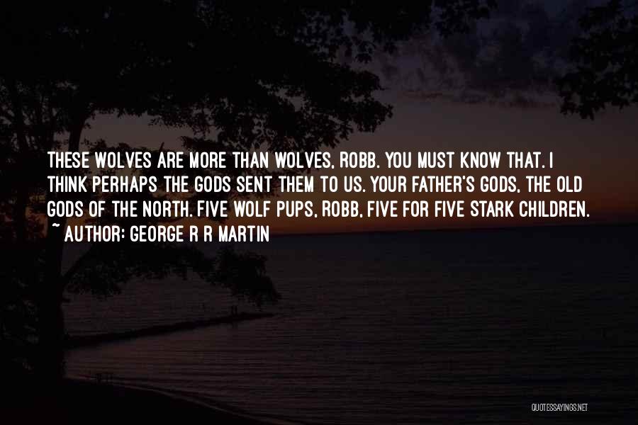 George R R Martin Quotes: These Wolves Are More Than Wolves, Robb. You Must Know That. I Think Perhaps The Gods Sent Them To Us.