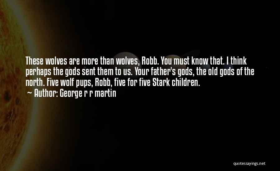George R R Martin Quotes: These Wolves Are More Than Wolves, Robb. You Must Know That. I Think Perhaps The Gods Sent Them To Us.