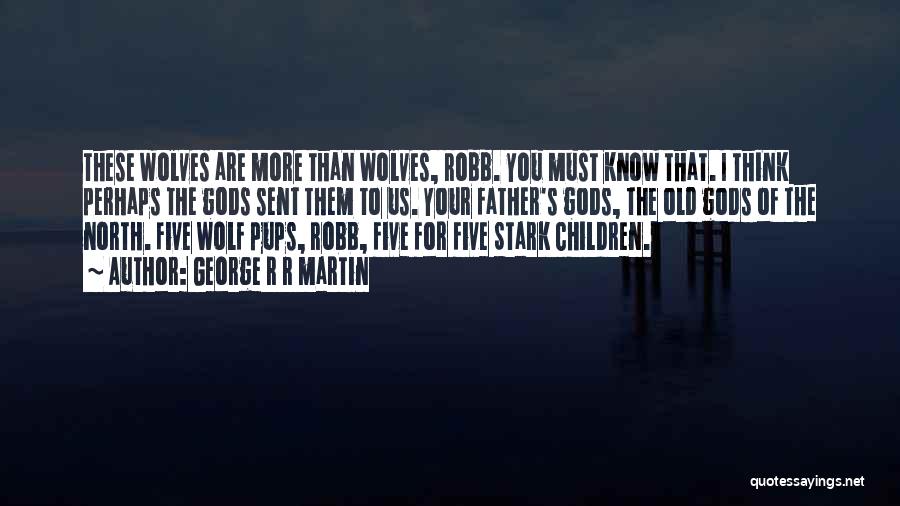 George R R Martin Quotes: These Wolves Are More Than Wolves, Robb. You Must Know That. I Think Perhaps The Gods Sent Them To Us.