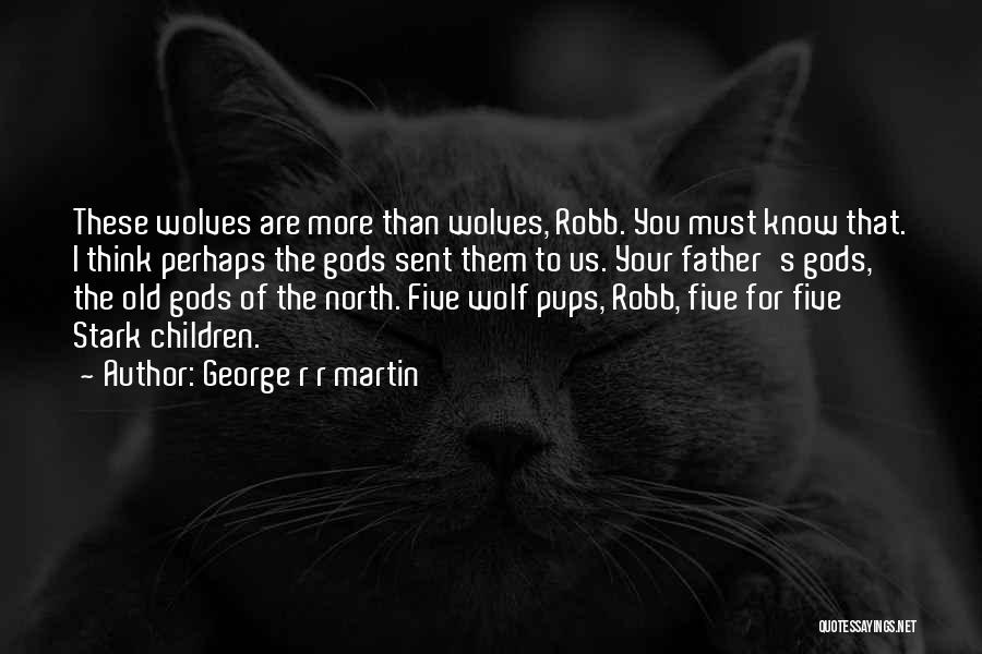 George R R Martin Quotes: These Wolves Are More Than Wolves, Robb. You Must Know That. I Think Perhaps The Gods Sent Them To Us.