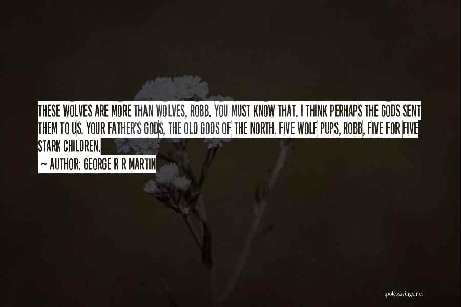 George R R Martin Quotes: These Wolves Are More Than Wolves, Robb. You Must Know That. I Think Perhaps The Gods Sent Them To Us.