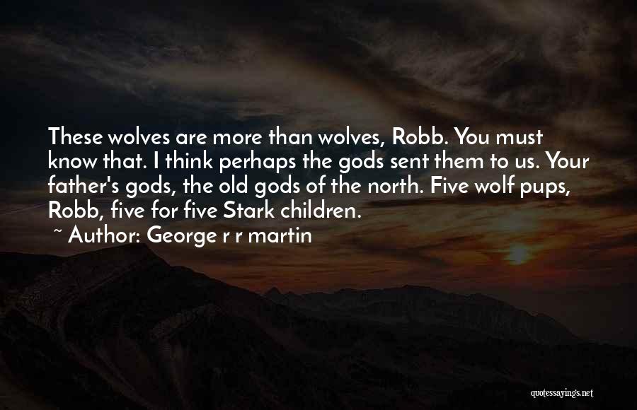 George R R Martin Quotes: These Wolves Are More Than Wolves, Robb. You Must Know That. I Think Perhaps The Gods Sent Them To Us.
