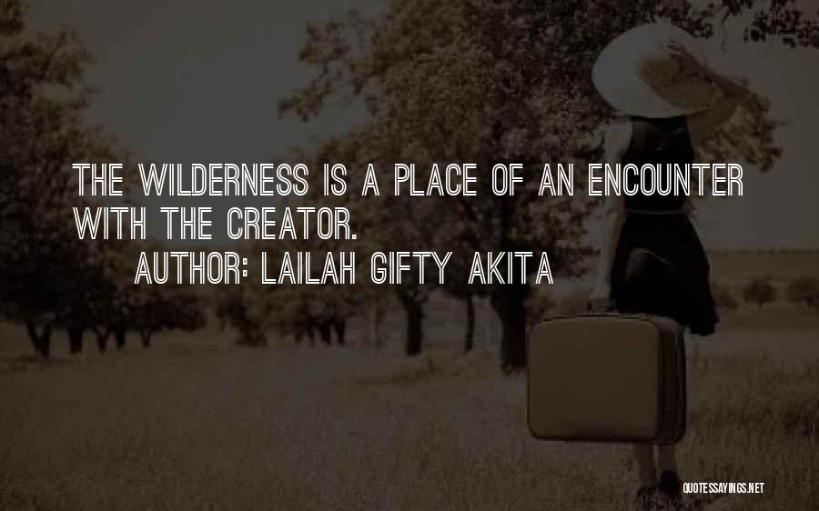 Lailah Gifty Akita Quotes: The Wilderness Is A Place Of An Encounter With The Creator.