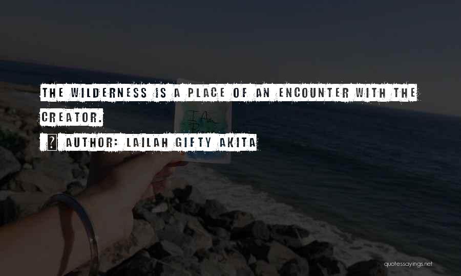 Lailah Gifty Akita Quotes: The Wilderness Is A Place Of An Encounter With The Creator.