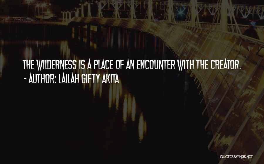 Lailah Gifty Akita Quotes: The Wilderness Is A Place Of An Encounter With The Creator.