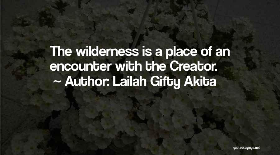 Lailah Gifty Akita Quotes: The Wilderness Is A Place Of An Encounter With The Creator.