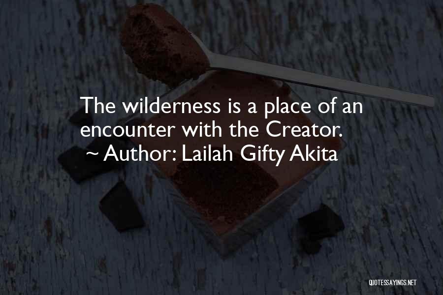 Lailah Gifty Akita Quotes: The Wilderness Is A Place Of An Encounter With The Creator.